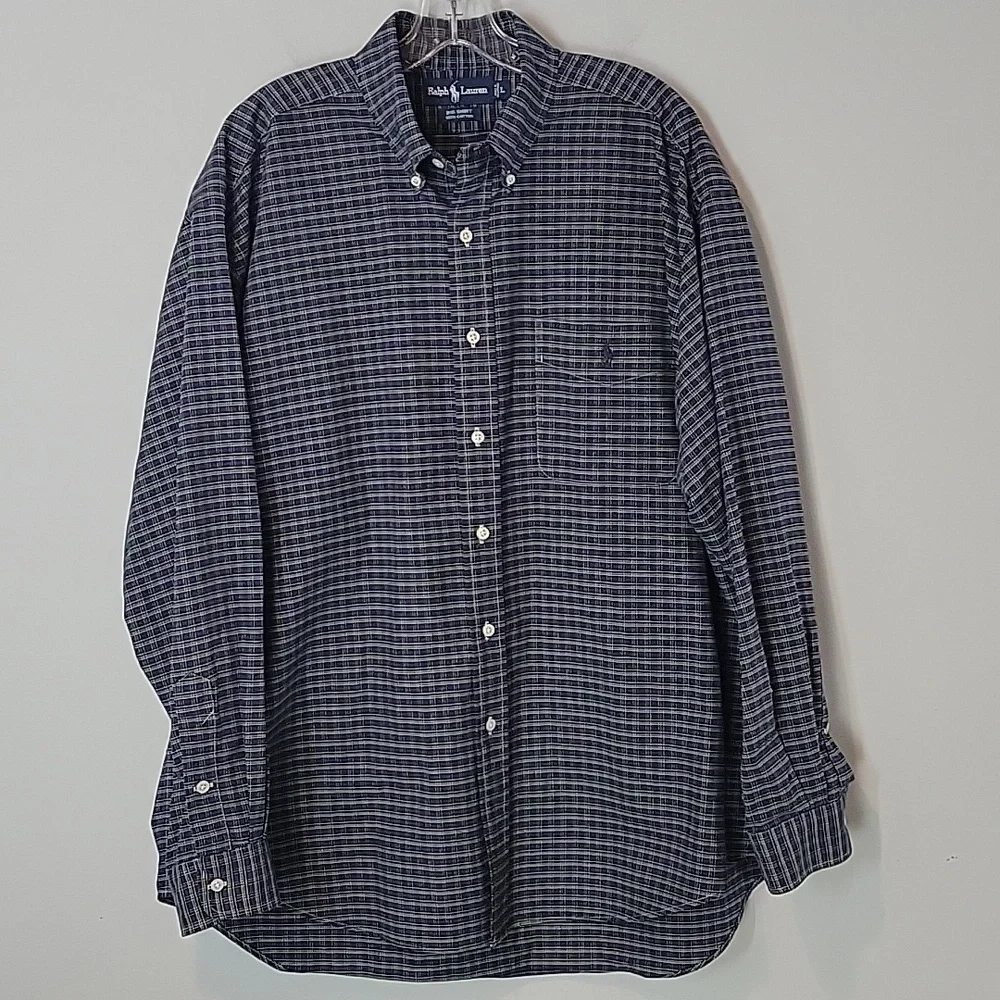 POLO Ralph Lauren Big Shirt Button down Purple & Green cotton